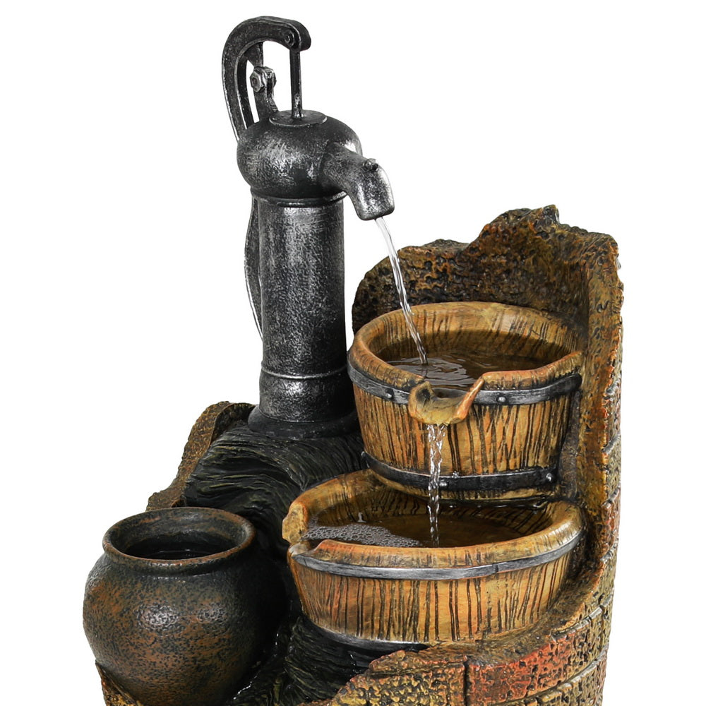 Gardeon Solar Fountain Water Feature Outdoor Cascading Hand Pump Design 80CM-Home & Garden > Fountains > Fountain & Ponds Accessories-PEROZ Accessories