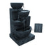 Gardeon Solar Water Feature Cascading Fountain 4-Tier Bowl LED Lights 72CM Blue-Water Features-PEROZ Accessories