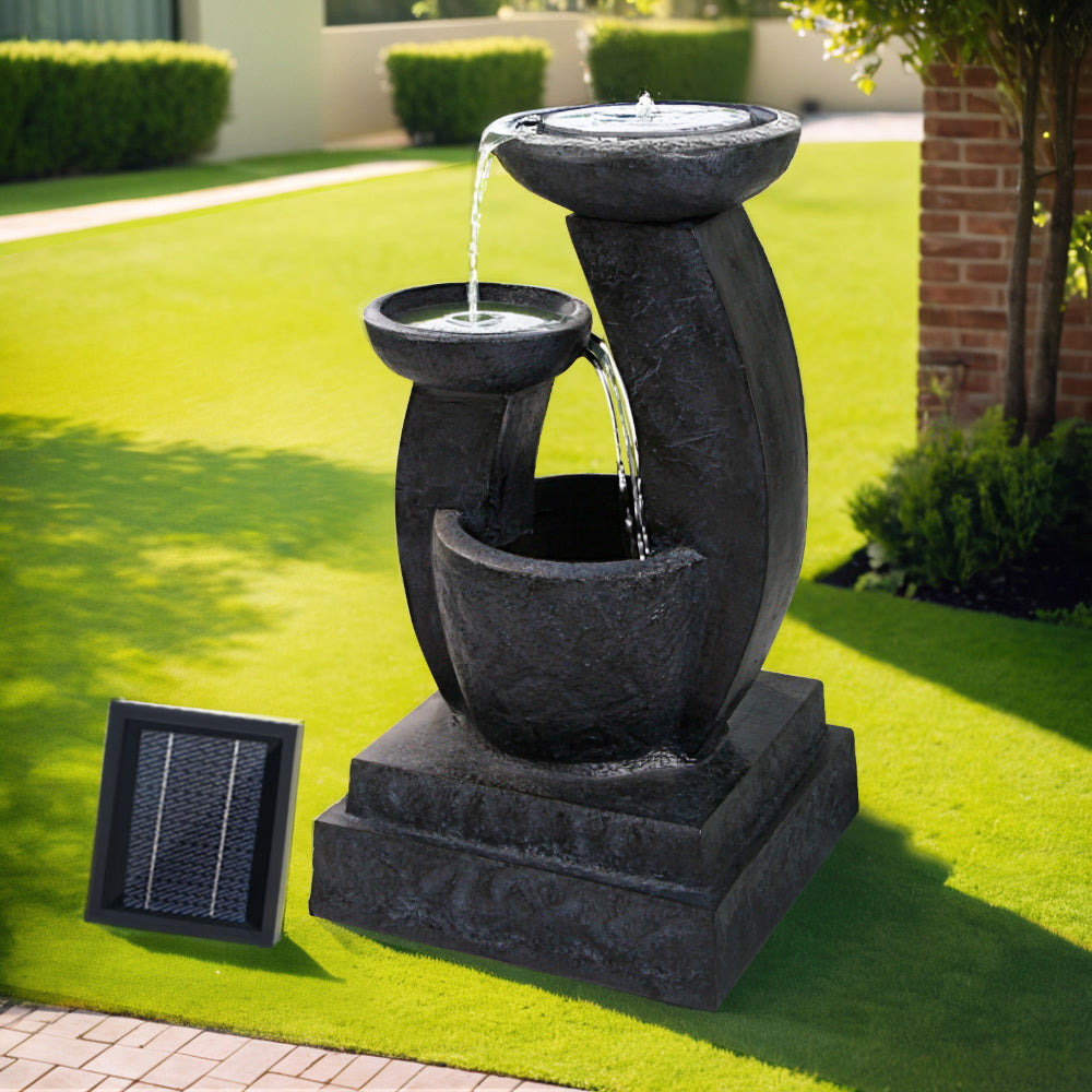 Gardeon Solar Water Feature with LED Lights 3 Tiers 70cm-Water Features-PEROZ Accessories