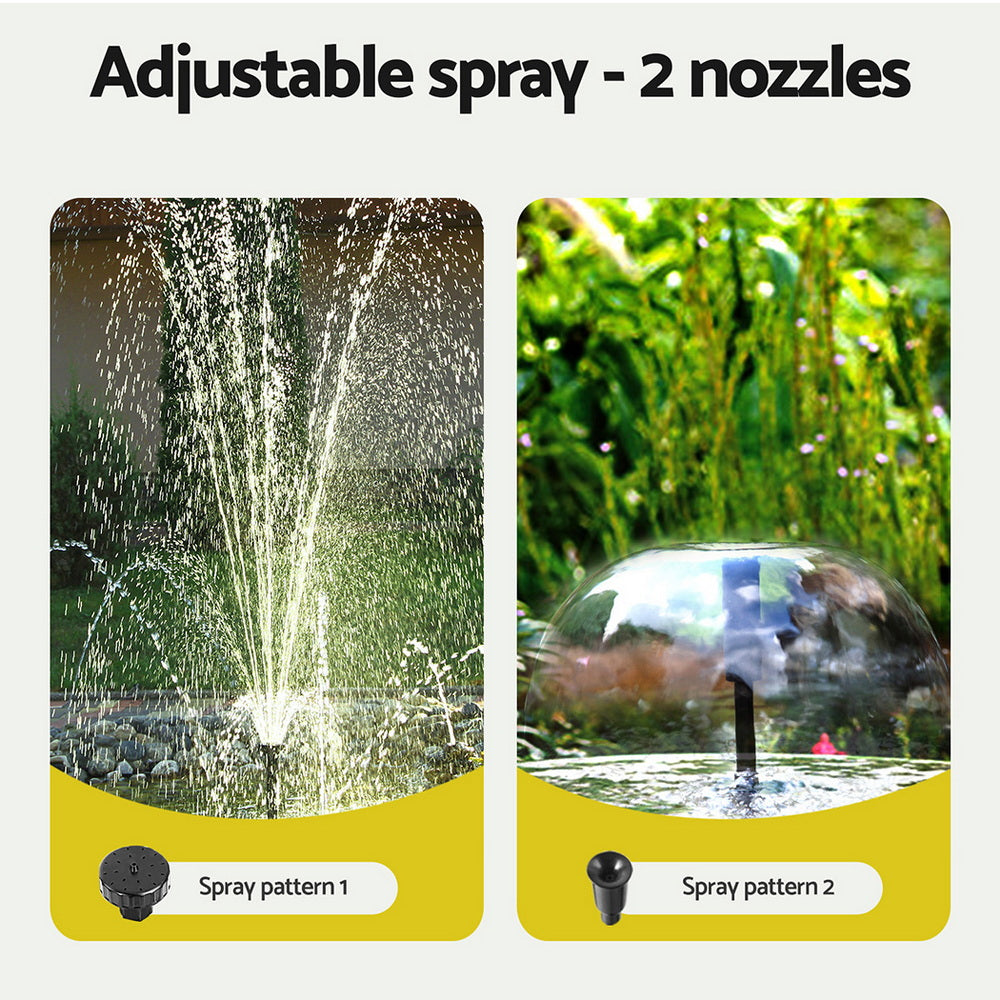 Gardeon Solar Pond Pump Submersible Water Fountain Kit with 2 Panels 1600L/H-Tools > Pumps > Pool Pumps-PEROZ Accessories