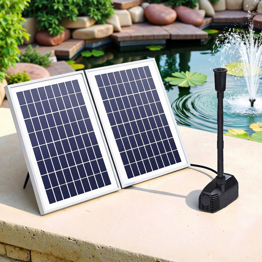 Gardeon Solar Pond Pump Submersible Water Fountain Kit with 2 Panels 1600L/H-Tools > Pumps > Pool Pumps-PEROZ Accessories