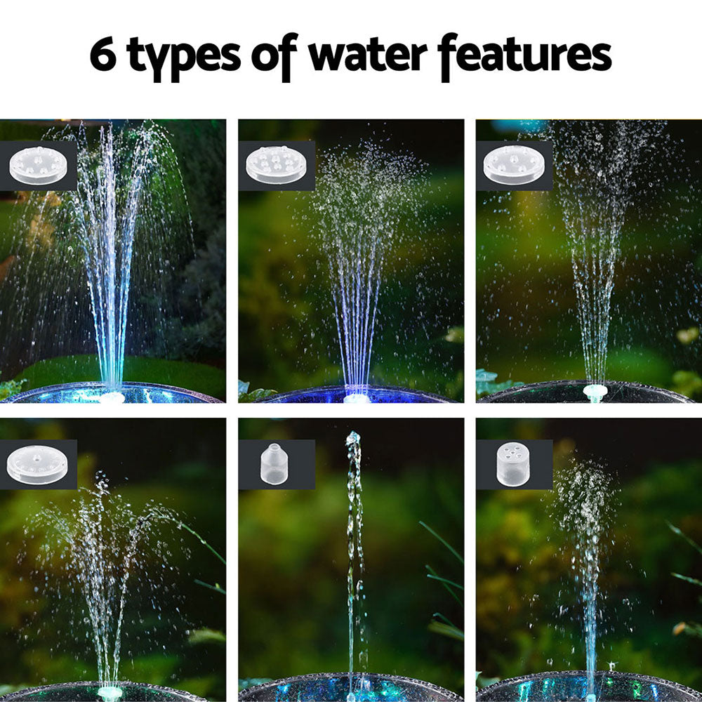 Gardeon Floating Solar Pond Water Fountain Pump Outdoor Fountains LED Light-Home & Garden > Fountains > Fountains & Ponds-PEROZ Accessories