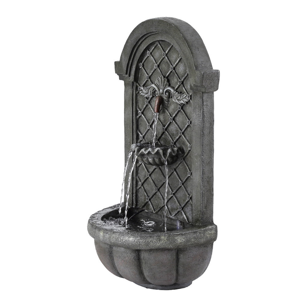 Gardeon Solar Fountain Water Feature Wall Mount Garden Fountains 80CM Grey-Home & Garden > Fountains-PEROZ Accessories