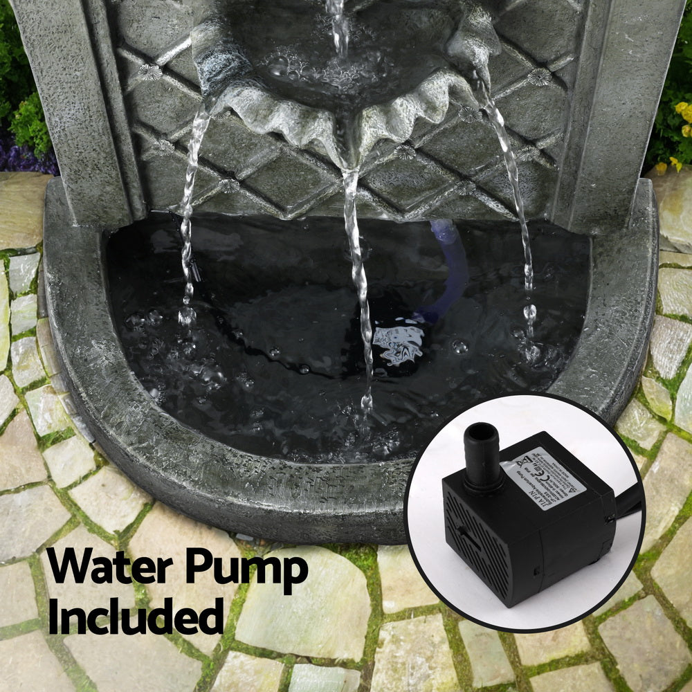 Gardeon Solar Fountain Water Feature Wall Mount Garden Fountains 80CM Grey-Home & Garden > Fountains-PEROZ Accessories