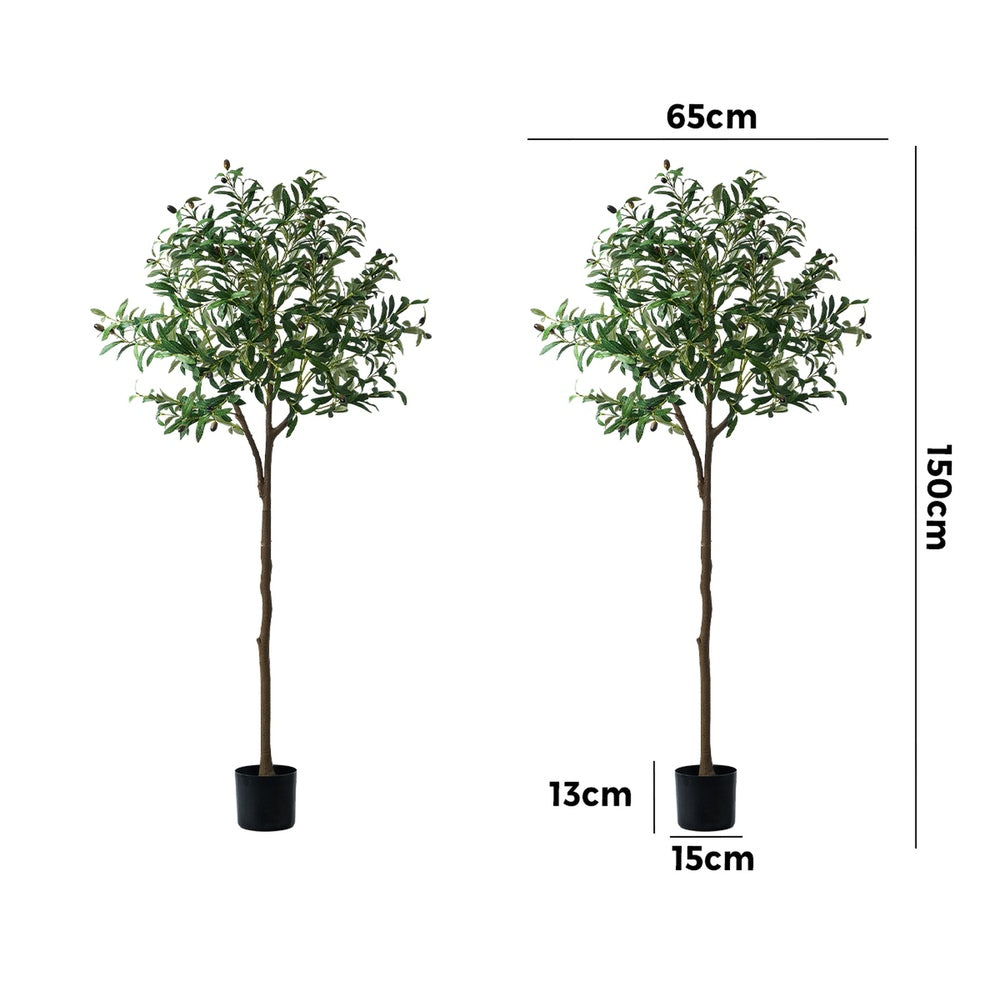 Livsip 2x Artificial Olive Tree Faux Potted Plants 150cm-Faux Plant-PEROZ Accessories