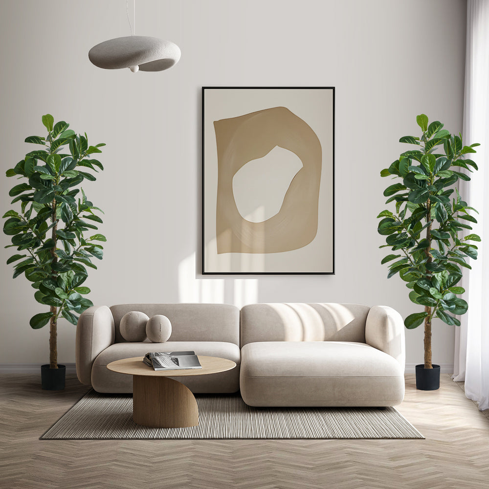 Livsip 2x Artificial Fiddle Leaf Fig Tree Lifelike Faux Plants 180cm-Faux Plant-PEROZ Accessories