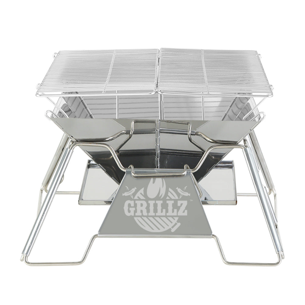 Grillz Fire Pit BBQ Grill with Carry Bag Portable-Home & Garden > Firepits-PEROZ Accessories