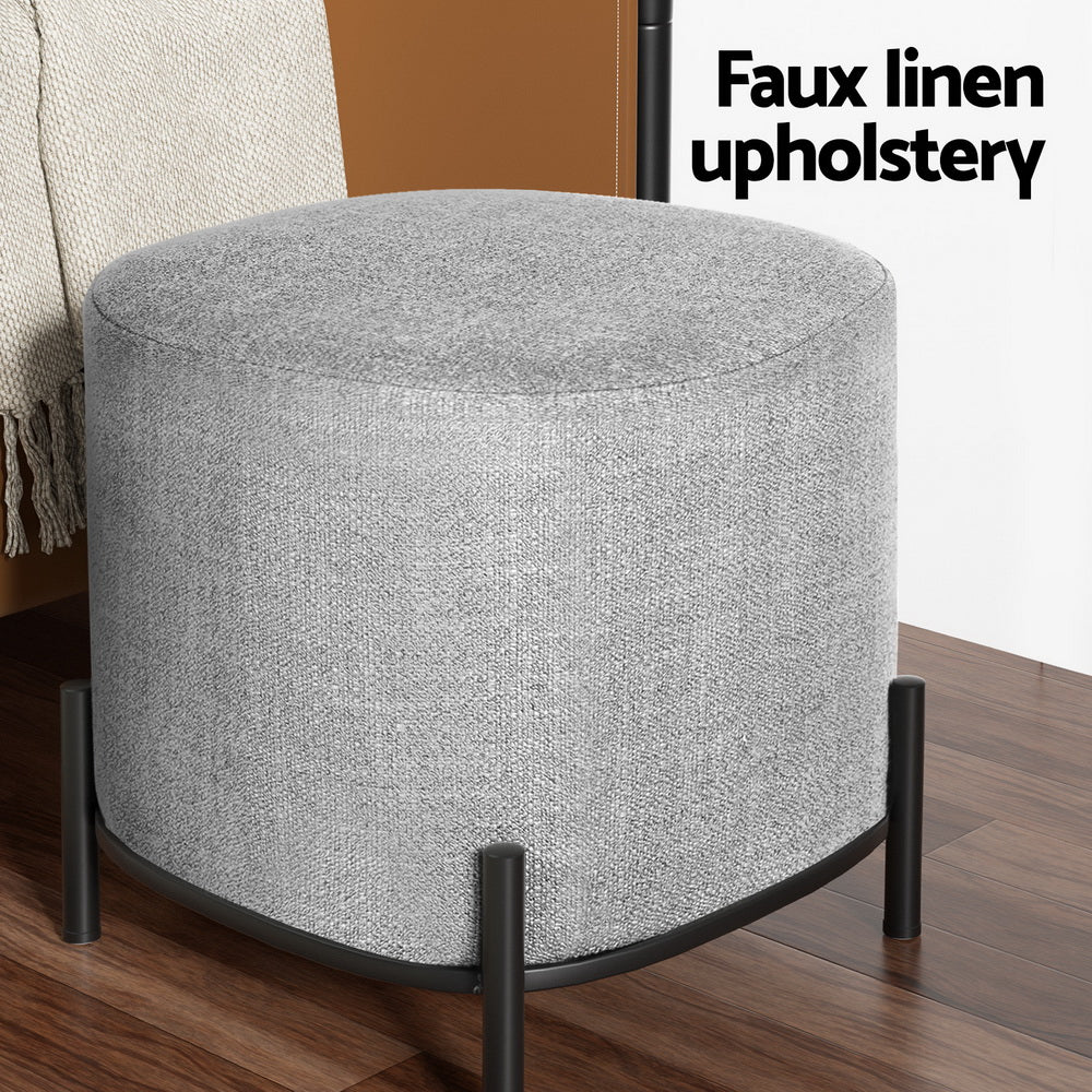 Artiss Ottoman Foot Stool Square Linen Grey-Furniture > Living Room-PEROZ Accessories