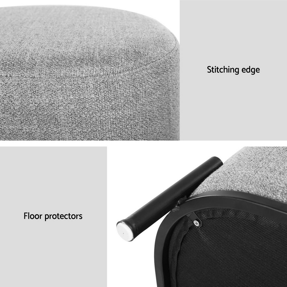 Artiss Ottoman Foot Stool Square Linen Grey-Furniture > Living Room-PEROZ Accessories