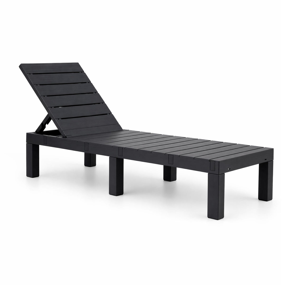 Gardeon Foldable Sun Lounge Outdoor Recliner Patio Beach Chair Slatted Black-Home & Garden > Bedding > Bed Sheets-PEROZ Accessories