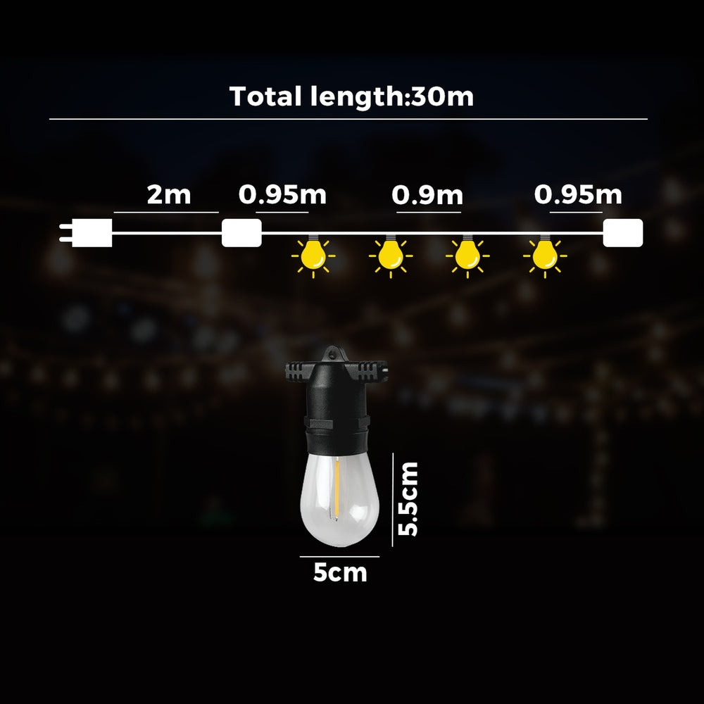 Mazam 30M LED Festoon String Lights Waterproof-Festoon Light-PEROZ Accessories