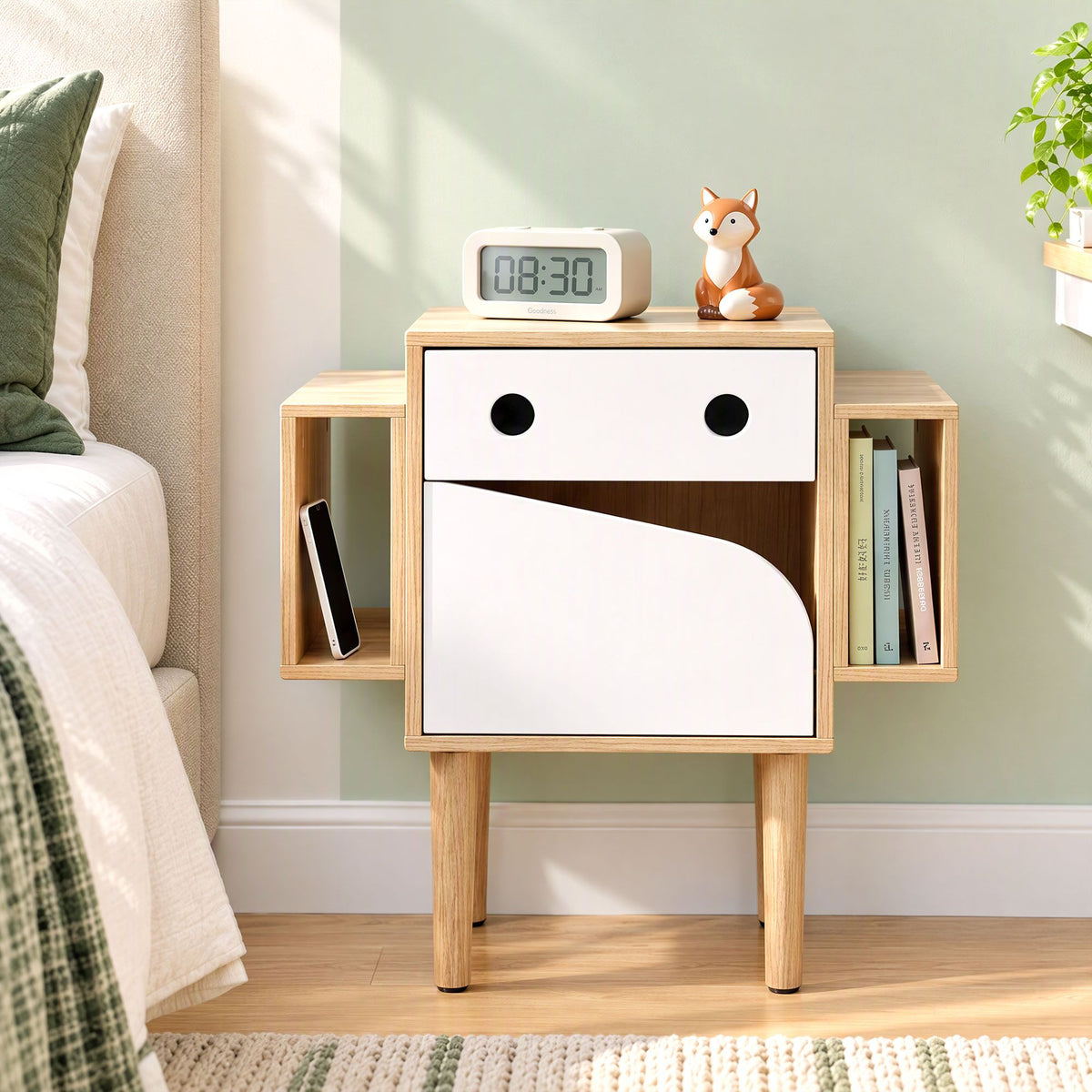 Artiss Bedside Table with Drawer Robot Design for Kids&