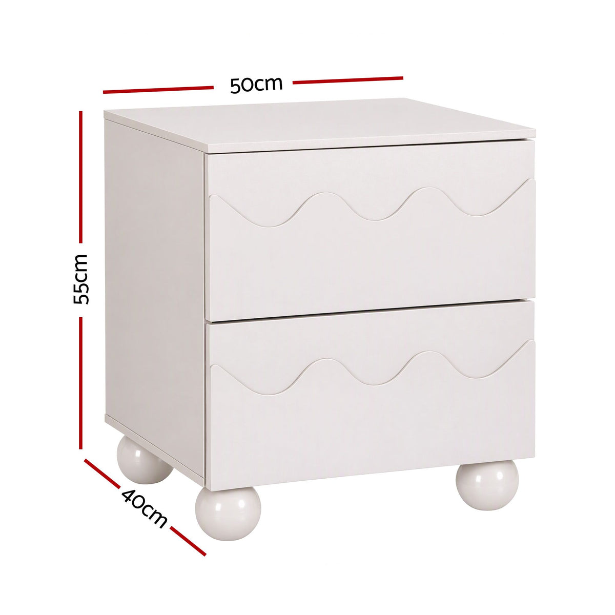 Artiss Bedside Table Nightstand 2 Drawers Storage Side Cabinet Beige-Furniture > Bedroom > Bedside Tables-PEROZ Accessories
