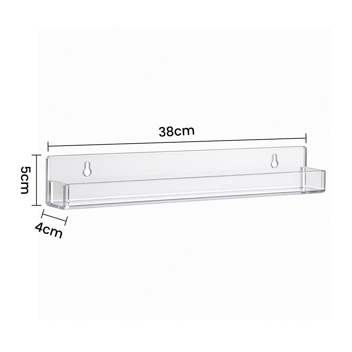 Artiss 6-Pack Acrylic Wall Shelves, Clear Floating Display Shelf with Detachable Panels & Front Lip-Furniture > Living Room > Bookcases & Shelves-PEROZ Accessories