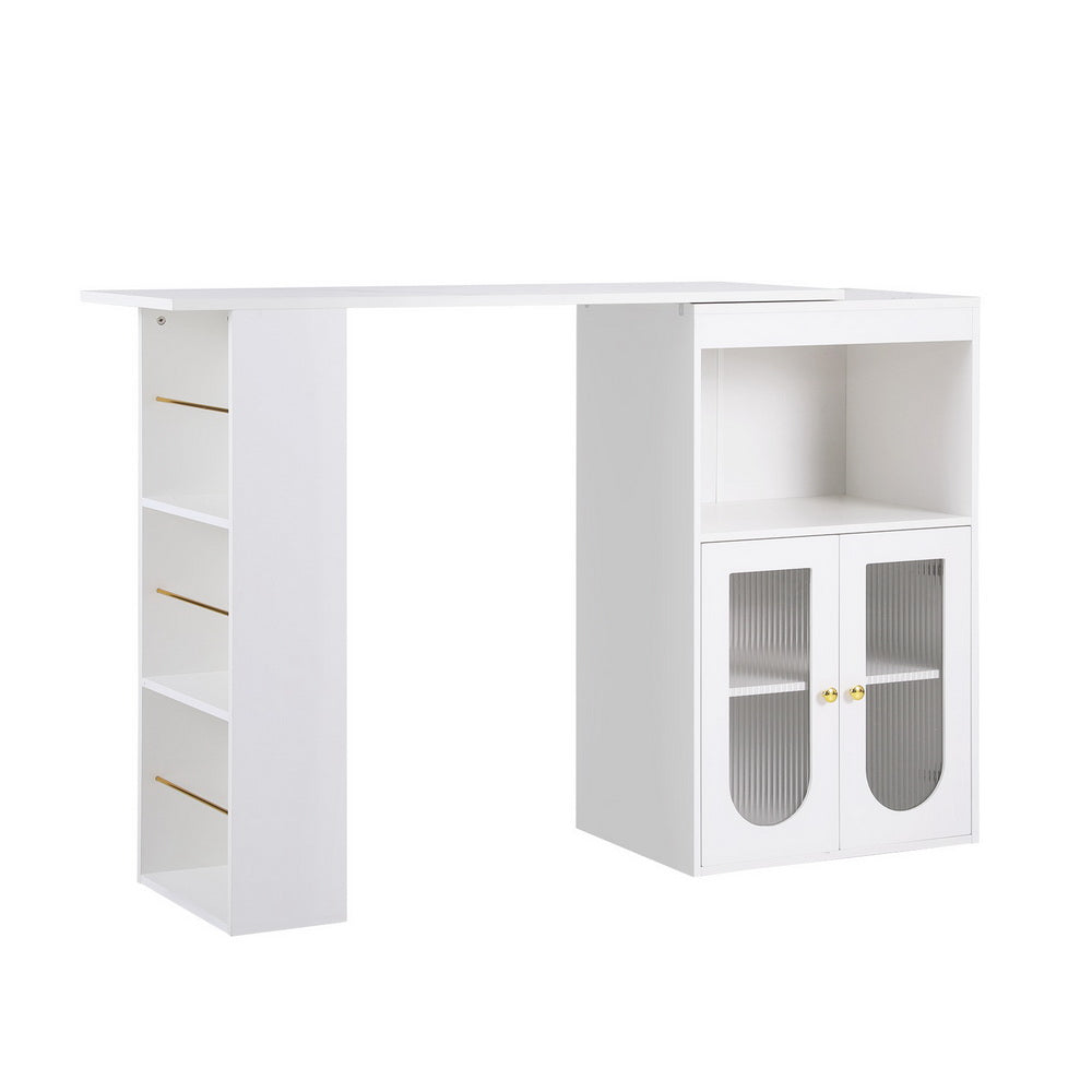 Artiss Bar Table Storage Cabinet Dining Wine Rack Home Office Desk Extendable-Furniture > Living Room-PEROZ Accessories