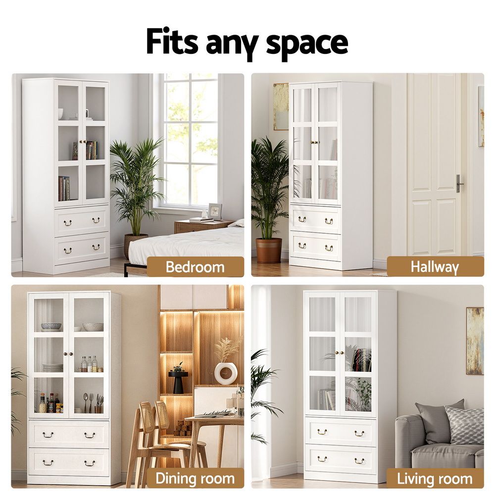 Artiss Buffet Sideboard 180cm Hutch Storage Cabinet Kitchen Drawer Door White-Furniture > Dining > Buffets & Sideboards-PEROZ Accessories