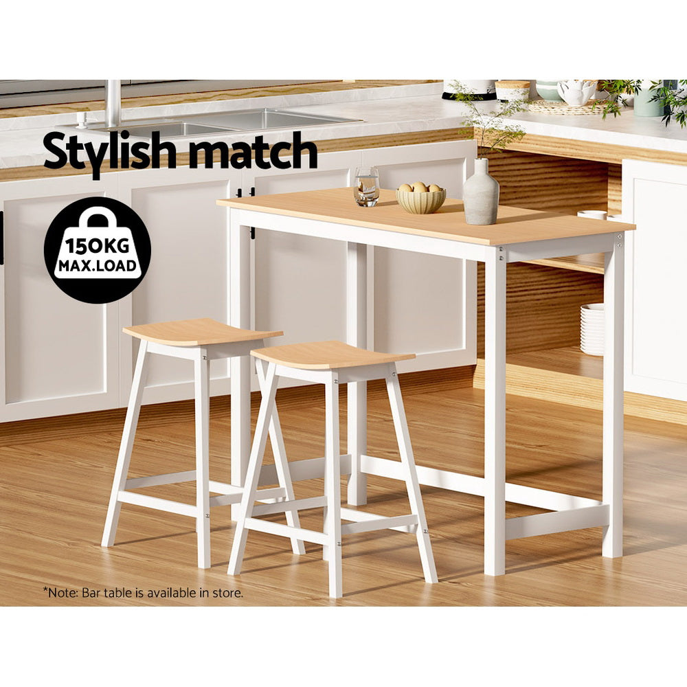 Artiss 2x Bar Stools Wooden Chairs Oak-Bar Stools-PEROZ Accessories