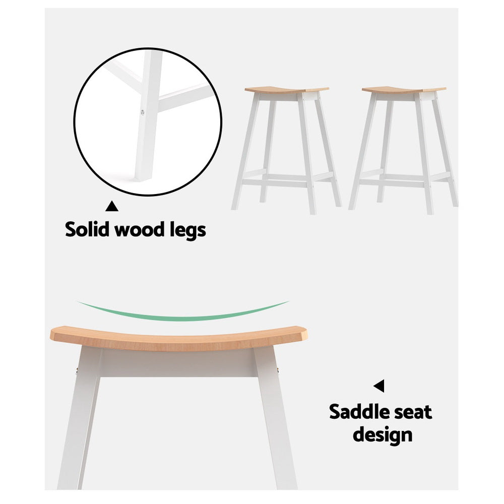 Artiss 2x Bar Stools Wooden Chairs Oak-Bar Stools-PEROZ Accessories