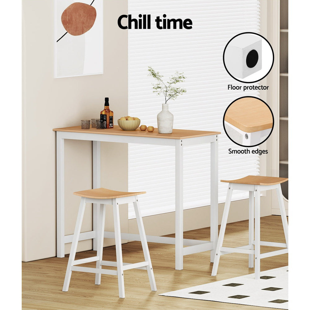 Artiss 2x Bar Stools Wooden Chairs Oak-Bar Stools-PEROZ Accessories