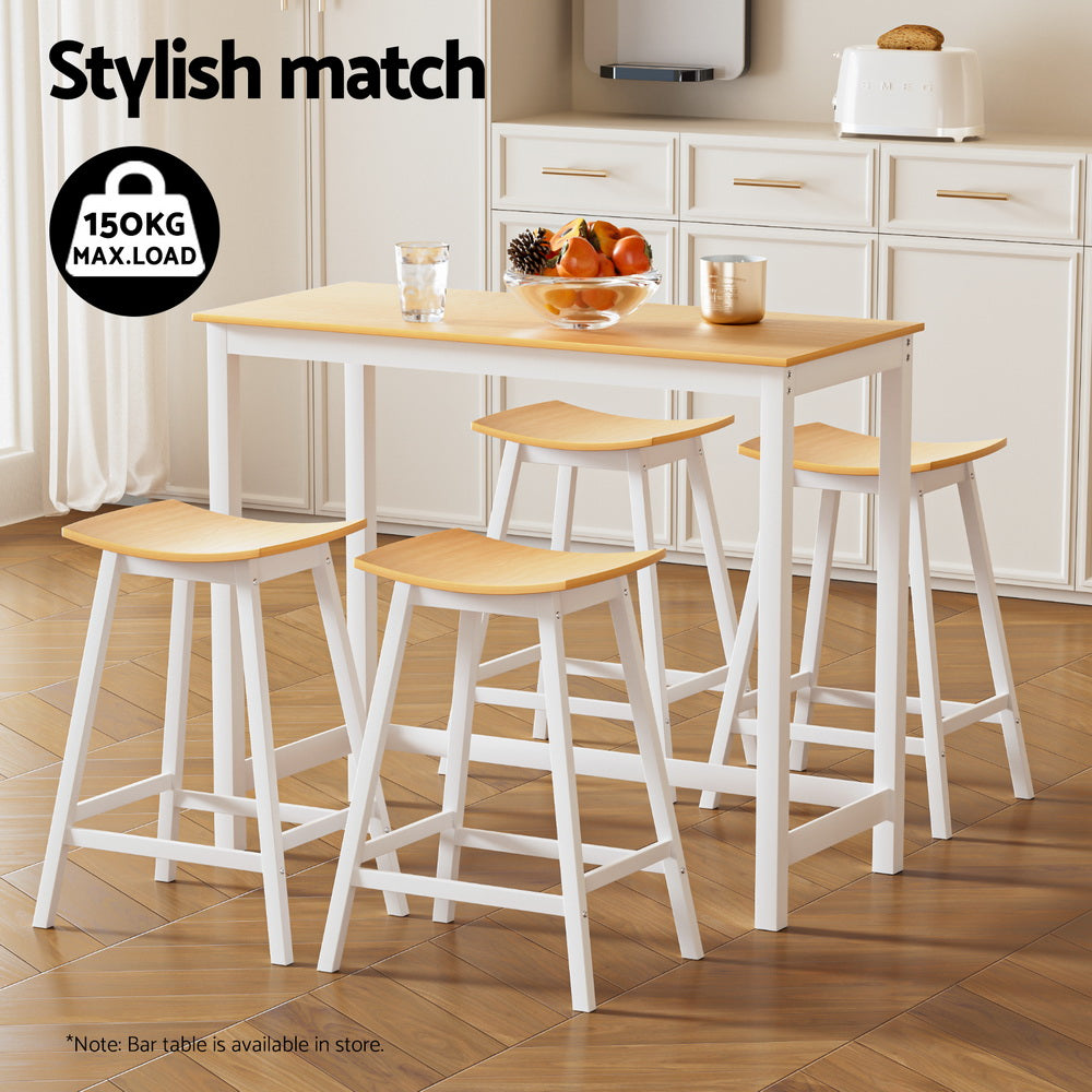 Artiss 4x Bar Stools Wooden Chairs Oak-Furniture > Bar Stools & Chairs > Massage Chairs-PEROZ Accessories