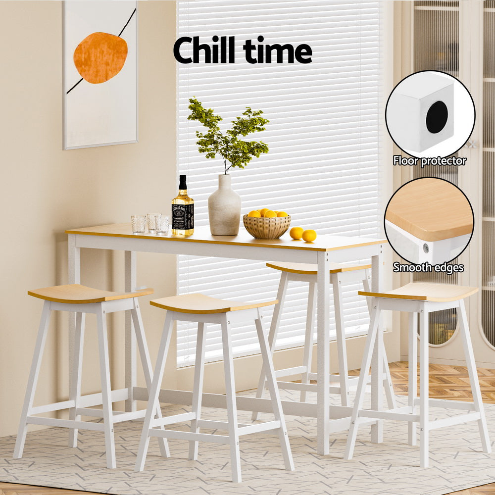 Artiss 4x Bar Stools Wooden Chairs Oak-Furniture > Bar Stools & Chairs > Massage Chairs-PEROZ Accessories