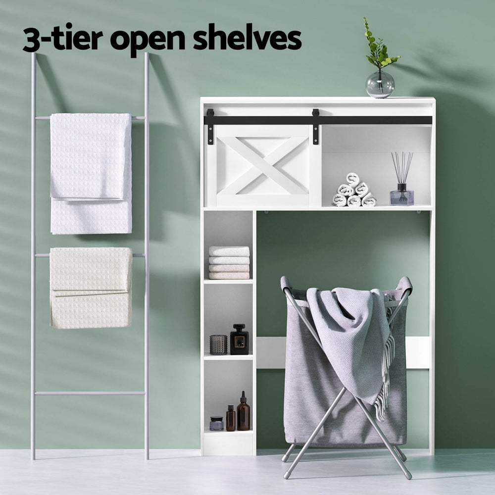 Artiss Bathroom Cabinet Over the Toilet Storage Organiser Laundry Shelf 128cm-Furniture > Bathroom-PEROZ Accessories