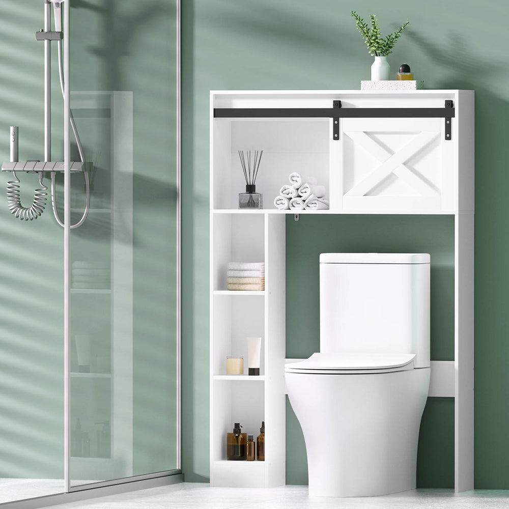 Artiss Bathroom Cabinet Over the Toilet Storage Organiser Laundry Shelf 128cm-Furniture > Bathroom-PEROZ Accessories