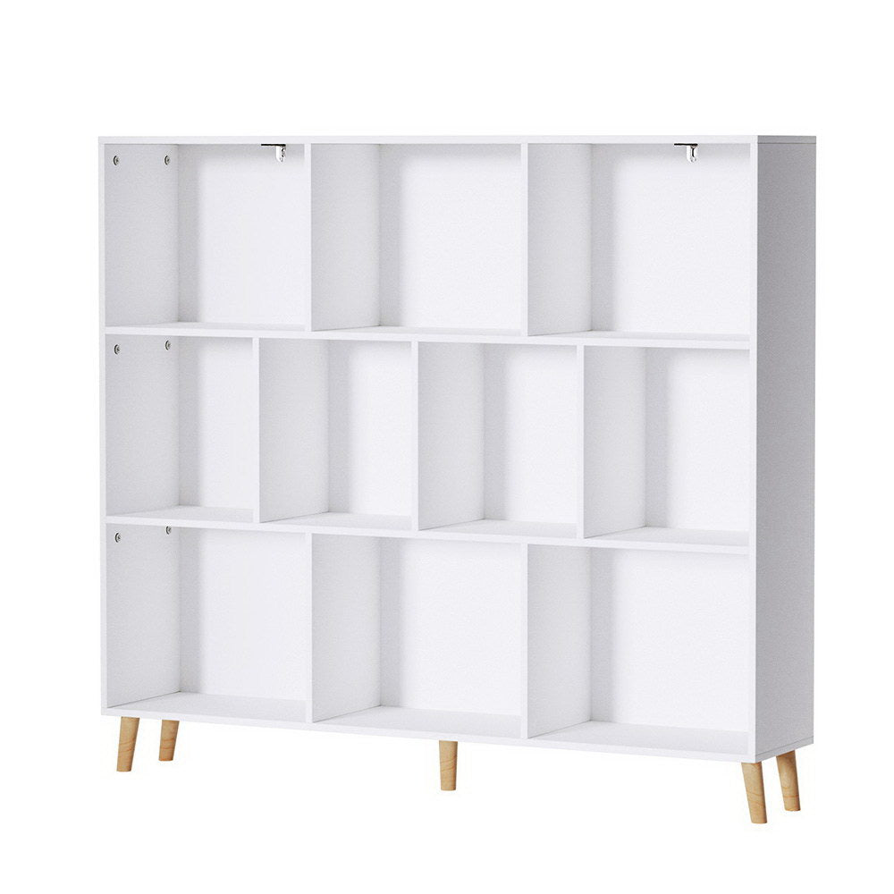 Artiss Bookshelf 3 Tiers 10 Cubes - CORA White-Furniture > Living Room-PEROZ Accessories