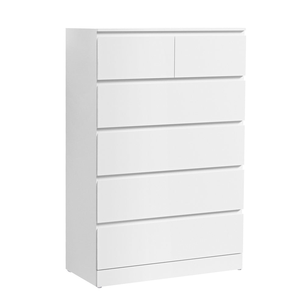 Artiss 6 Chest of Drawers - PEPE White-Furniture > Bedroom-PEROZ Accessories