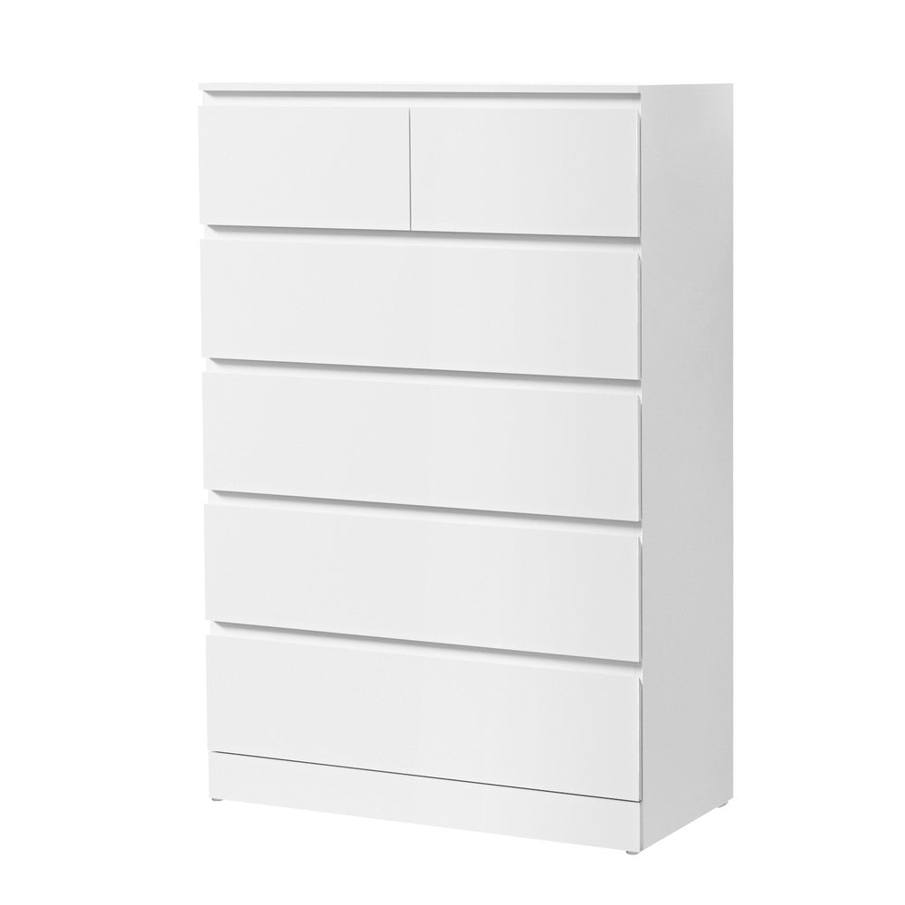 Artiss 6 Chest of Drawers - PEPE White-Furniture > Bedroom-PEROZ Accessories