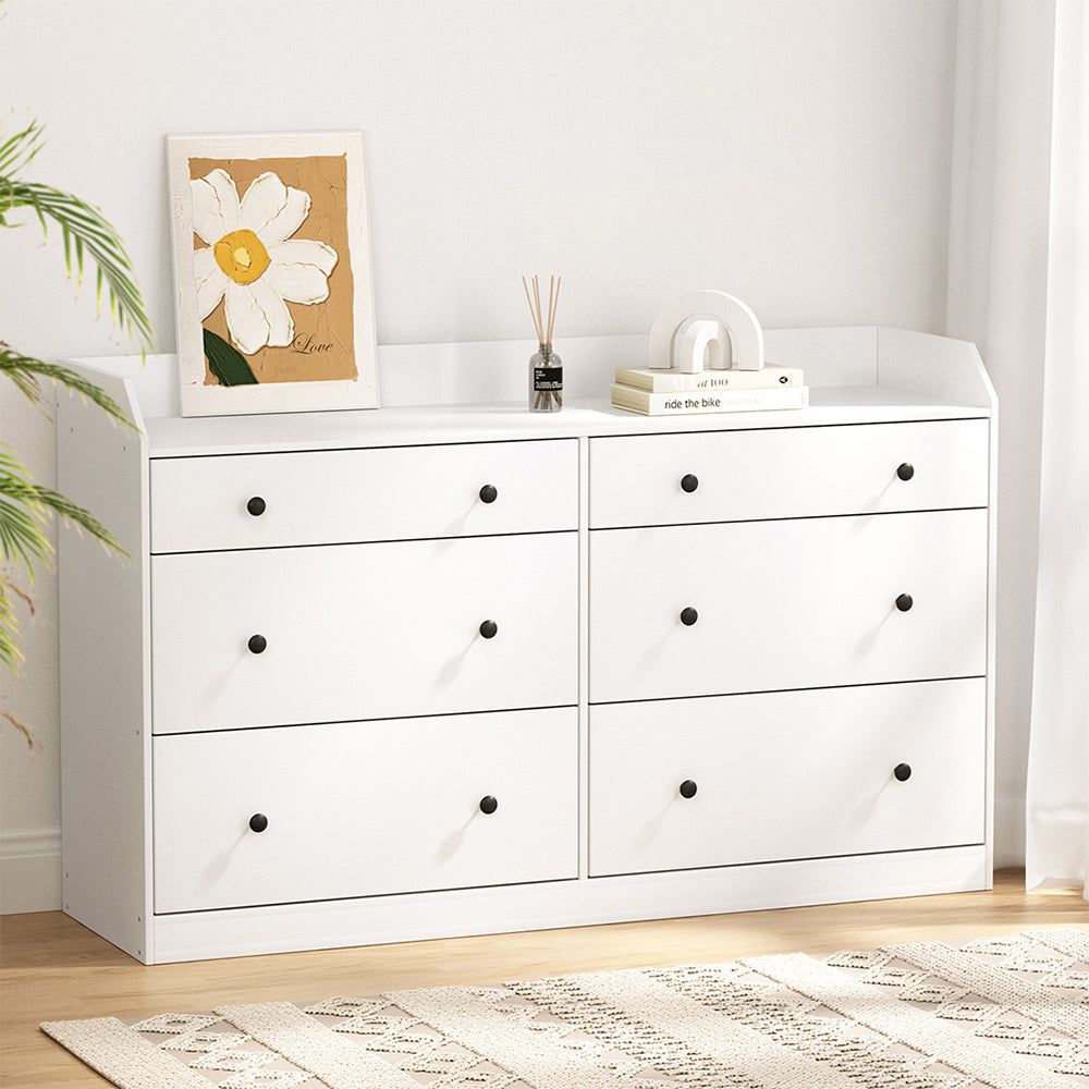 Artiss 6 Chest of Drawers - PETE White-Furniture > Bedroom-PEROZ Accessories