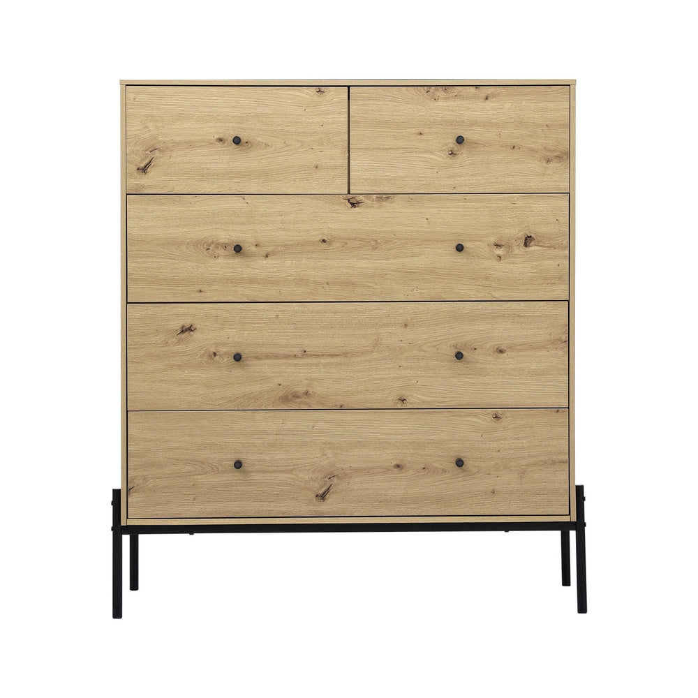 Artiss 5 Chest of Drawers - ARNO Pine-Furniture > Bedroom-PEROZ Accessories