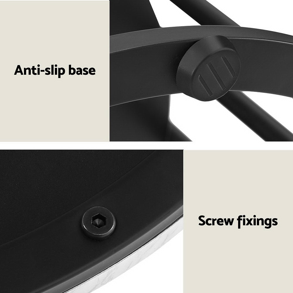 Artiss Coffee Table 2-Tier Round Marble Effect-Furniture > Living Room-PEROZ Accessories