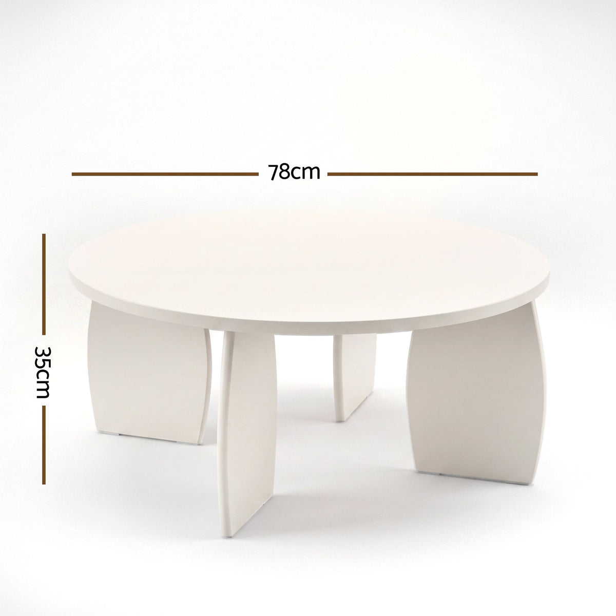 Artiss Round Coffee Table High-Gloss Center Table Minimalist Living Room Furniture 78x35cm Cream White-Furniture > Living Room > Coffee Tables-PEROZ Accessories