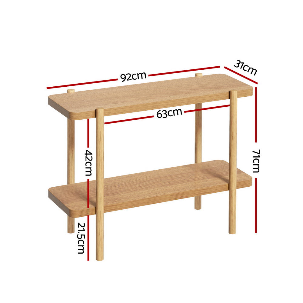 Artiss Console Table 92CM 2-tier Pine Sera-Furniture > Living Room-PEROZ Accessories