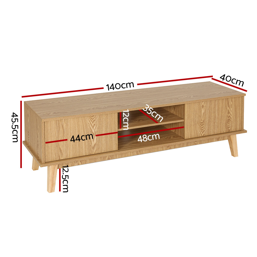 Artiss TV Cabinet Entertainment Unit Stand Storage Shelves TV Unit 140CM-Furniture > Living Room-PEROZ Accessories