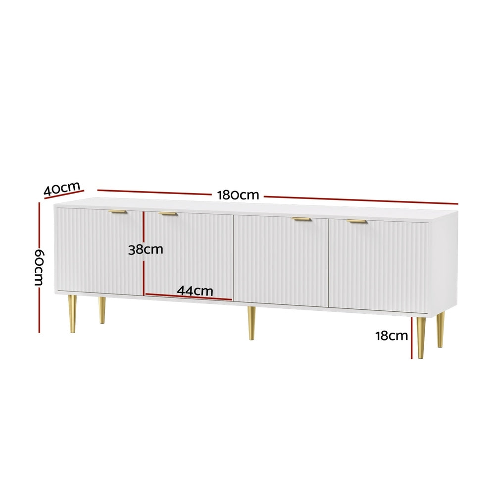 Artiss TV Cabinet Entertainment Unit Stand Storage 180CM White-Furniture > Living Room-PEROZ Accessories