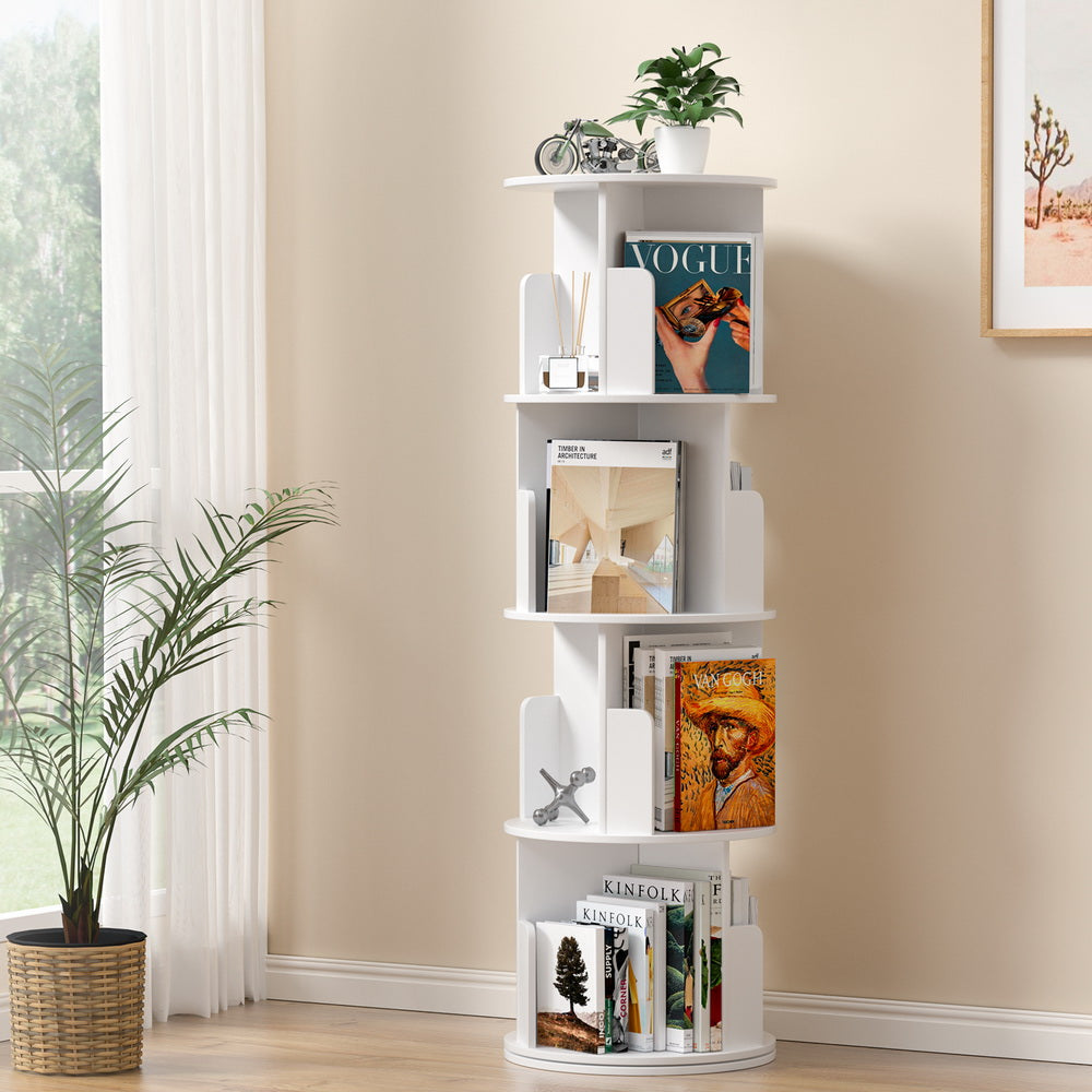 Artiss Bookshelf 4 Tiers EDIE White-Furniture > Bedroom-PEROZ Accessories
