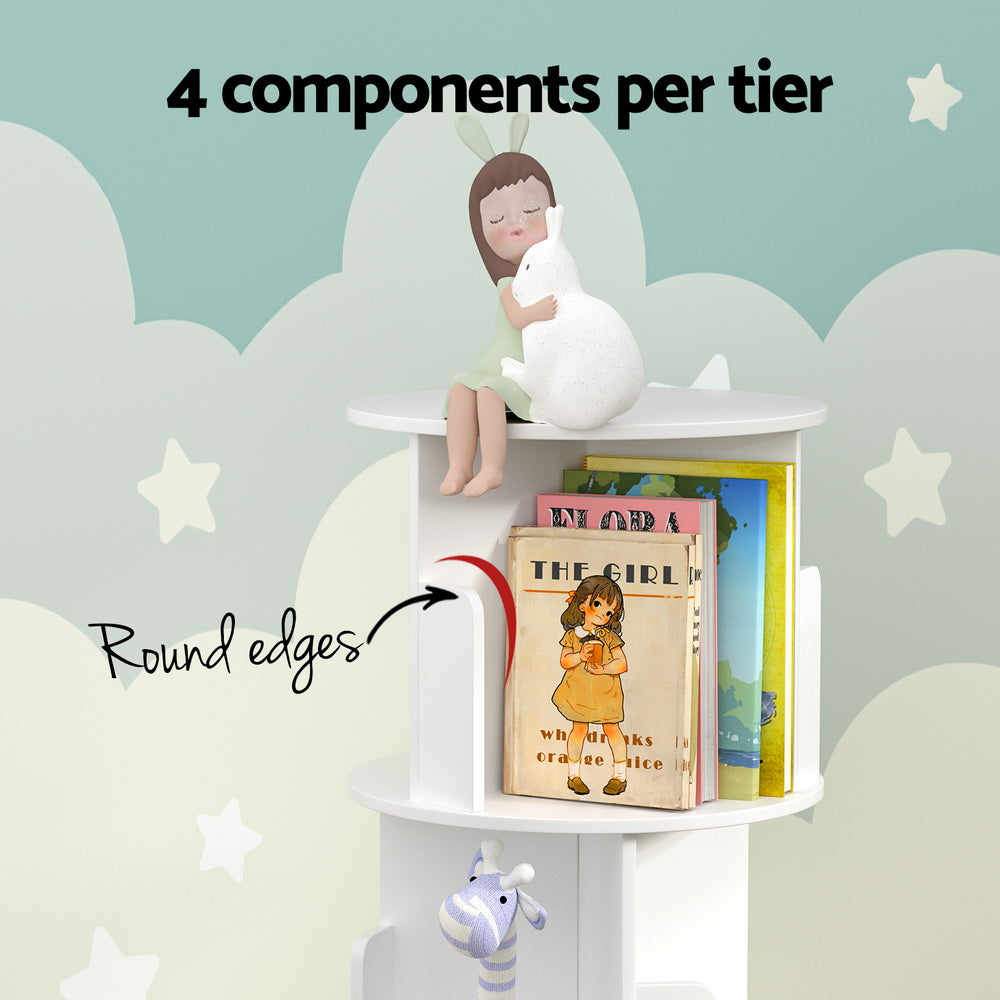 Artiss Bookshelf 4 Tiers EDIE White-Furniture > Bedroom-PEROZ Accessories
