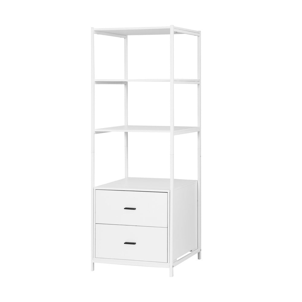 Artiss Bookshelf Display Shelf 2 Drawers 152CM White-Furniture > Office-PEROZ Accessories