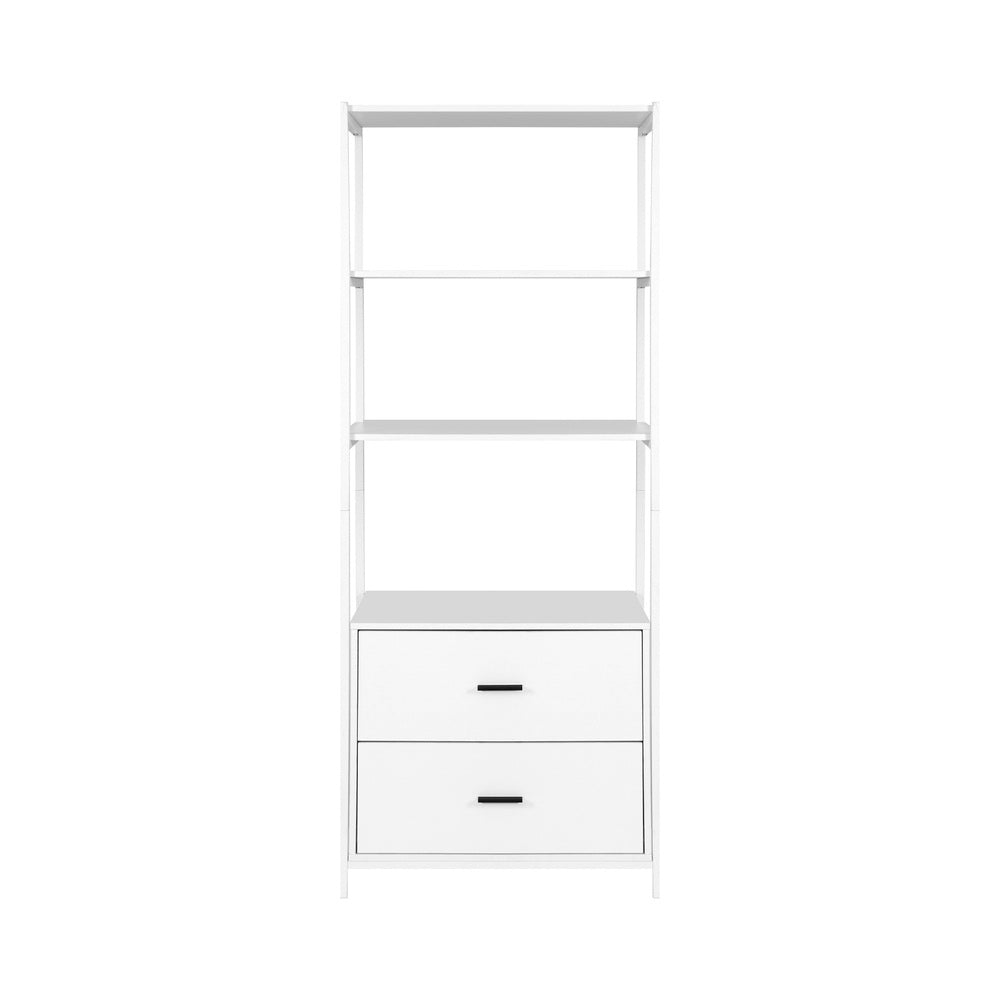 Artiss Bookshelf Display Shelf 2 Drawers 152CM White-Furniture > Office-PEROZ Accessories