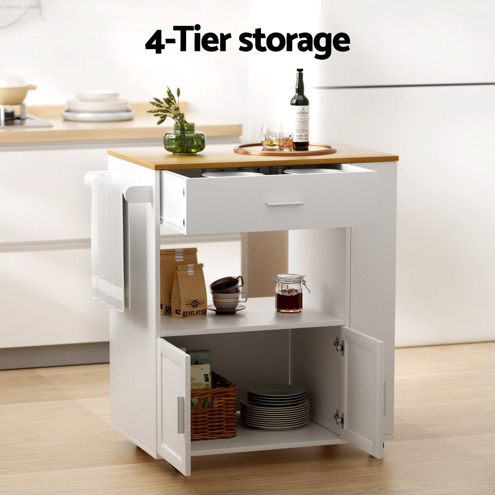 Artiss Kitchen Island Trolley Rolling Serving Cart-Furniture > Dining > Kitchen & Dining Trolleys-PEROZ Accessories