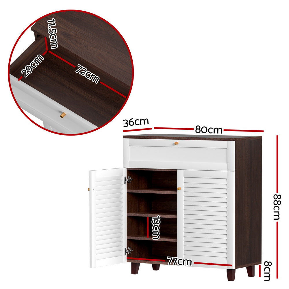 Artiss Shoe Rack Cabinet Shoes Storage Drawer 16 Pairs-Furniture > Living Room > Shoe Storage-PEROZ Accessories