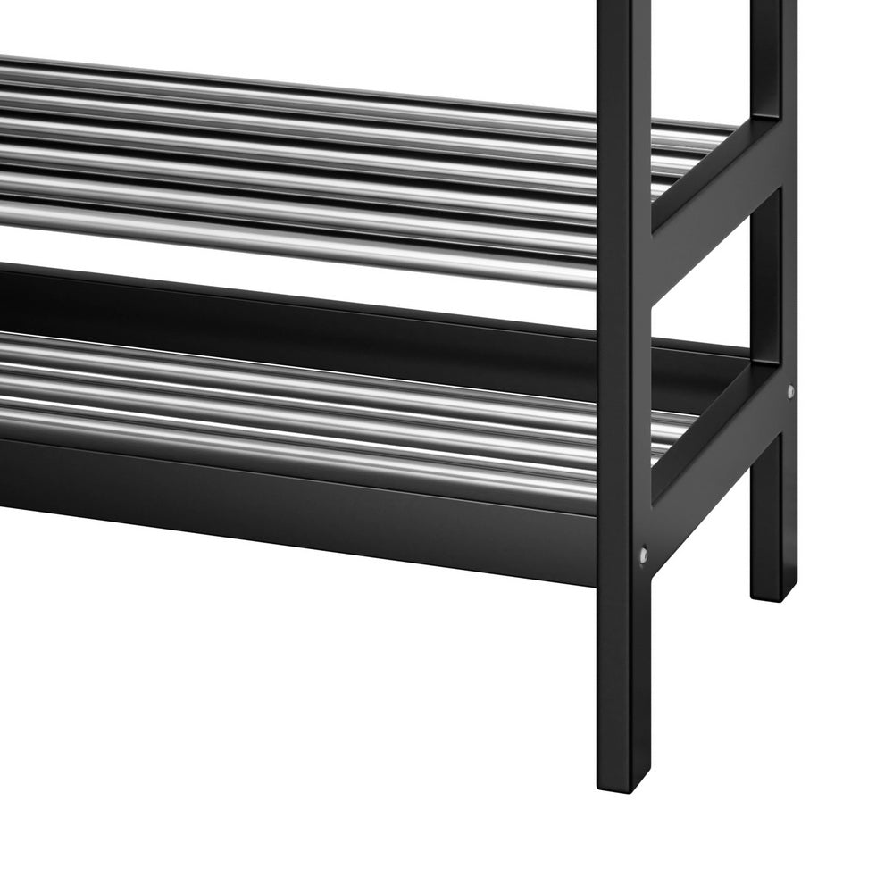 Artiss Shoe Rack Cabinet Bamboo Bench 10 Paris Black-Furniture > Bedroom-PEROZ Accessories