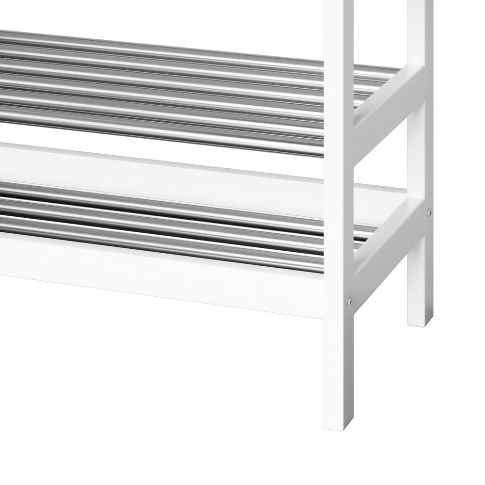 Artiss Shoe Rack Cabinet Bamboo Bench 10 Paris White-Furniture > Bedroom-PEROZ Accessories