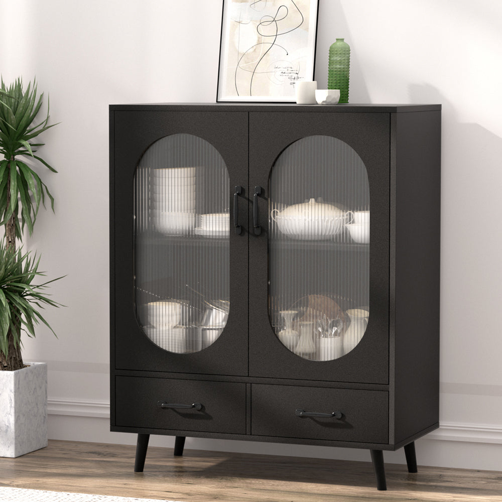 Artiss Buffet Sideboard Double Doors - Black-Furniture > Living Room-PEROZ Accessories