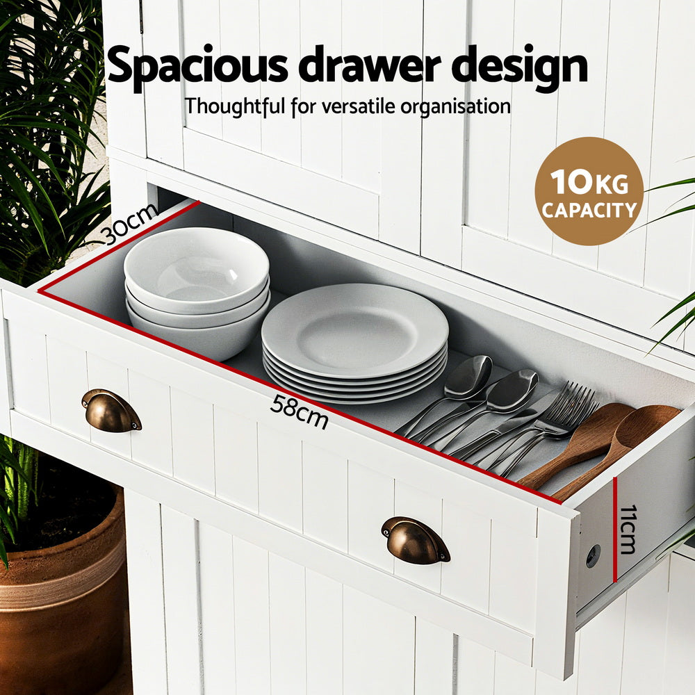 Artiss Buffet Sideboard Cupboard Cabinet White-Furniture > Living Room-PEROZ Accessories