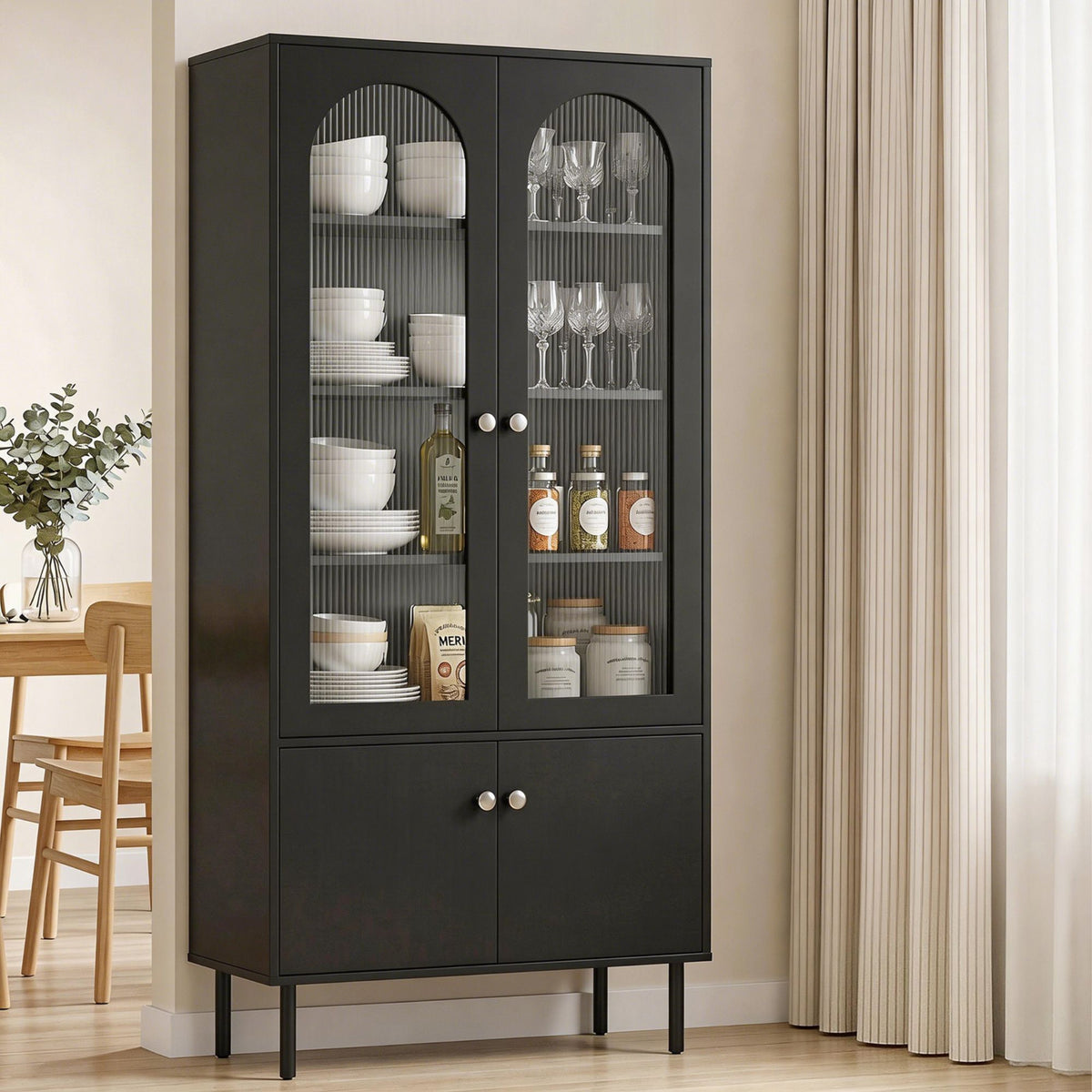Artiss Buffet Sideboard Cupboard Cabinet Black-Furniture > Living Room-PEROZ Accessories