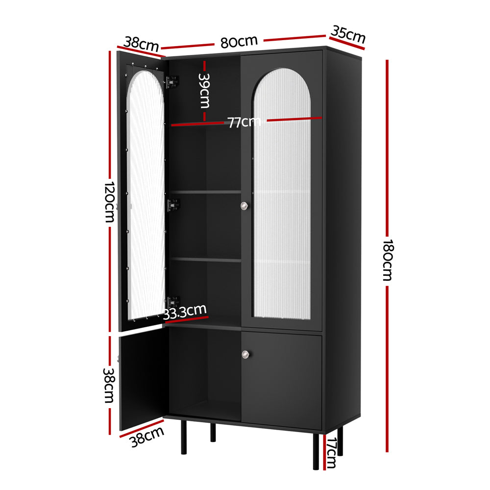 Artiss Buffet Sideboard Cupboard Cabinet Black-Furniture > Living Room-PEROZ Accessories