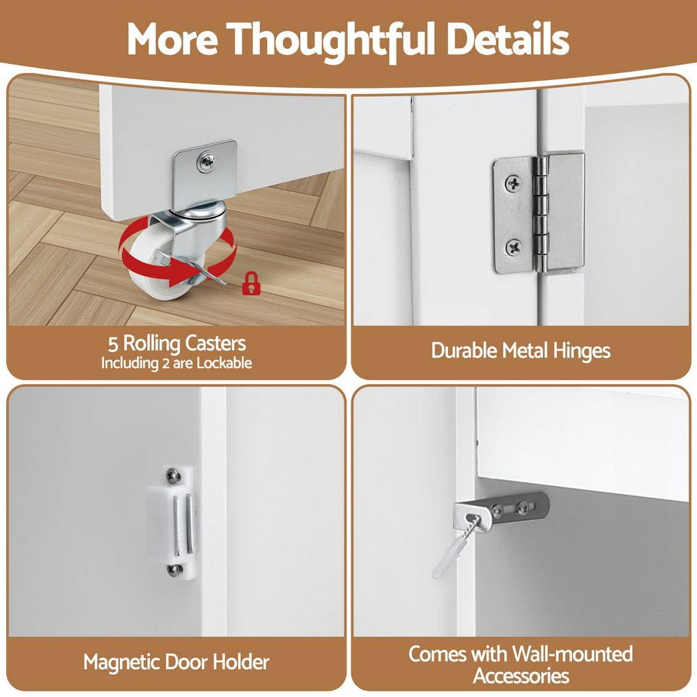 Artiss Folding Sewing Table Sewing Machine Desk Multi-functional Rolling Work Table Craft Station-Home & Garden > Hobbies > Arts & Crafts-PEROZ Accessories